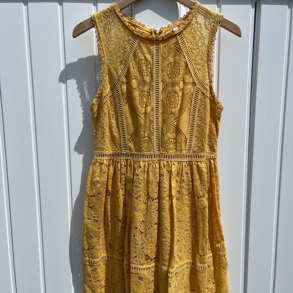 Xhilaration Mustard Lace Dress